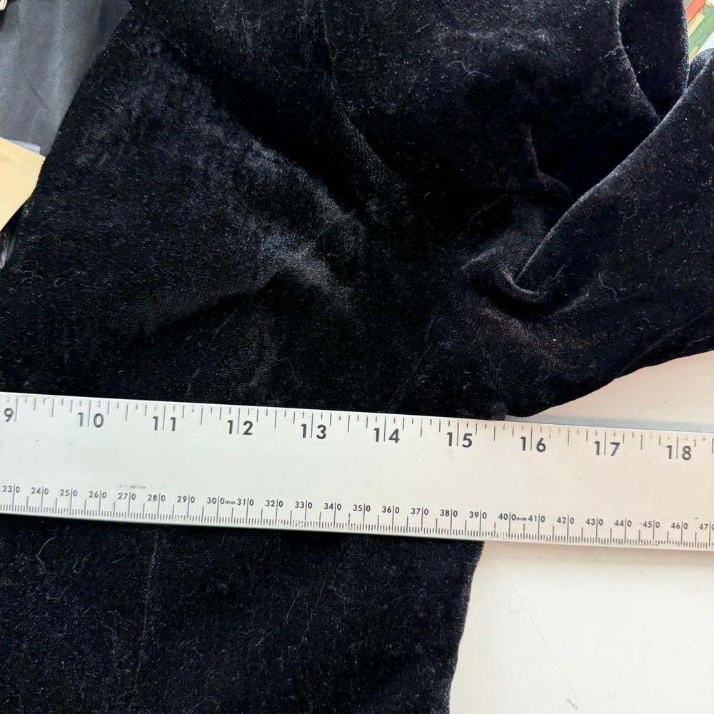 Tatyana Black Velvet Puff Sleeve Blazer XS Pinup Gothic Old Hollywood Vintage - Picture 6 of 12